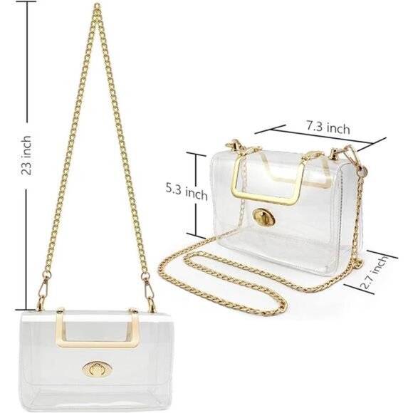 Transparent Clutch Clear Purse Crossbody Shoulder Bags Stadium Approved Bags - Picture 2 of 7